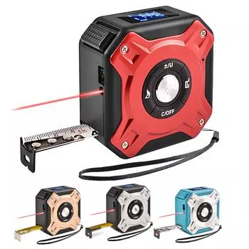 40/50 м лазерная рулетка самоблокирующийся лазерный дальномер ЖК-дисплей выдвижной рулон рулетка перезаряжаемый измерительный инструмент серебряный