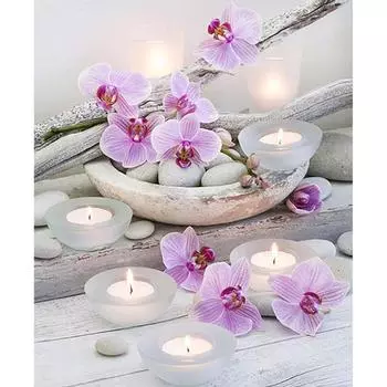 40*50 СМ 3D DIY Полный Дрель Алмазная Картина Свеча Цветочная Вышивка Наборы Домашний Декор Стены 20*25CM