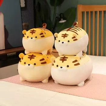 40/50 см толстый тигр плюшевая игрушка мягкая игрушка животное удобные мягкие плюшевые подарки для ребенка девочка 40cm жёлтый