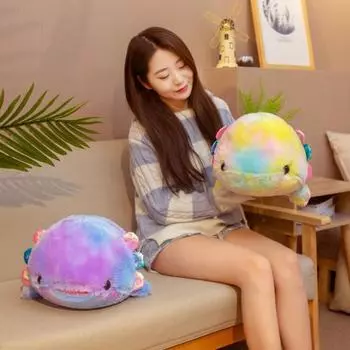 40/55 см стильный мультяшный плюшевый компаньон очаровательная подушка кукла саламандра мультяшная фигурка животного кукла аксолотль плюшевая S синий/фиолетовый