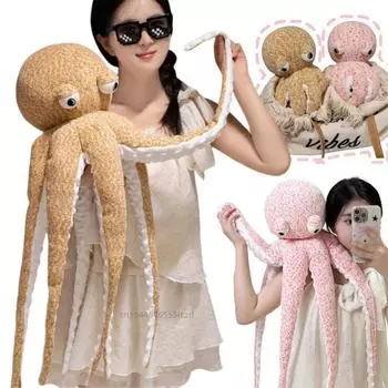 40/60/80 см мультяшный гигантский длинноногий осьминог плюшевая кукла подушка теплые объятия супер мягкий желтый розовый морской зверь плюшевая игрушка домашний декор about 40cm