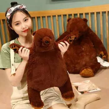 40/60/80 см украшение для спальни, изысканная игрушка для успокоения, кукла бурого медведя, плюшевая игрушка 60cm коричневый