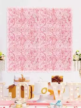 40*60 см Настенные панели из искусственных цветов Цветочный настенный коврик Шелковая роза Гортензия Цветочные панели для фона Свадебная вечеринка Украшение стены розовый