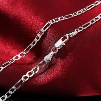 40-75 см стерлингового серебра s925, 16-30 дюймов, тонкие 4 мм, ожерелья-цепочки для женщин, модные вечерние свадебные украшения, рождественские подарки 40CM 16 inches серебряный