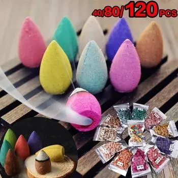 40/80/120 шт. натуральный сандаловый благовония с обратным потоком в помещении, освежитель воздуха для очистки воздуха, снимающий усталость 40pcs-sandalwood