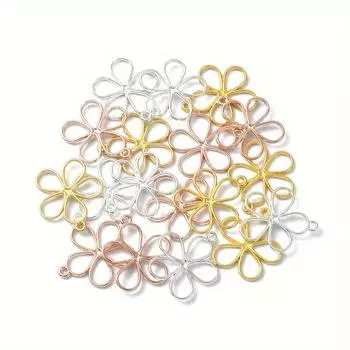 40/80/120 шт. подвеска в виде полого цветка, подвеска в виде цветка с произвольной цветовой гаммой, ожерелье своими руками, браслет, ножной браслет, изготовление ювелирных изделий Random Color 40pcs