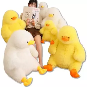 40-95 см мультяшная толстая длинная плюшевая желтая белая утка кукла мягкая милая плюшевая игрушка для мальчиков и девочек подарок на день рождения about 40cm