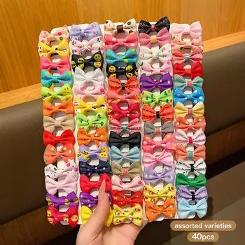 40 colorful styles of random bow hair clips, sweet and cute hair accessories suitable for daily use