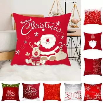 40 цветов, наволочка для дивана, красная квадратная снежинка, рождественская домашняя и новогодняя мода для жизни 1
