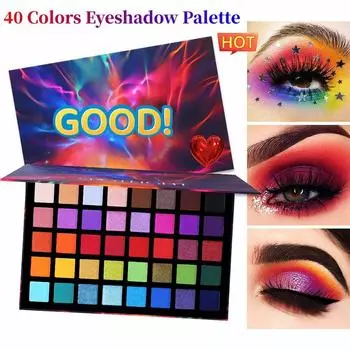 40 цветов тени для век палитра макияжа для лица долговечные тени для век 1pcs