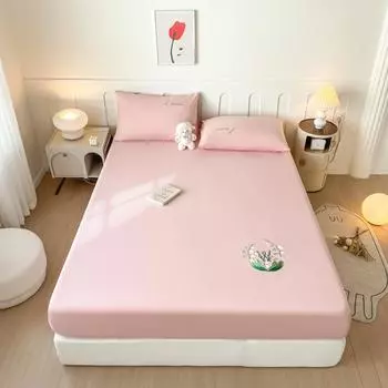 40 длинноволокнистых хлопковых простыней с вышивкой, простыня на подгонке для дома, отеля, простая простыня на подгонке с вышивкой 90x195cm