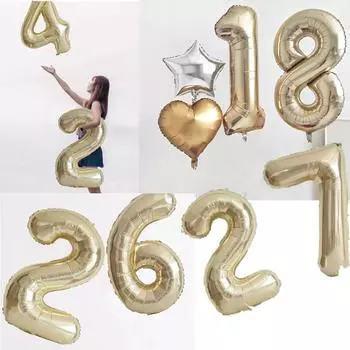 40 дюймов Платиновые 0-9 Алюминиевые Фольгированные Шары Украшения На День Рождения Свадьба Юбилей Вечеринка Фольгированные Шары Украшения Для Детского Шауэра
