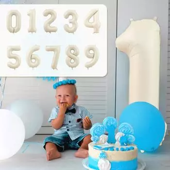 40-дюймовые белые цифры, большая фольга, гелий, майлар для мальчиков и девочек, украшения для дня рождения, принадлежности для юбилейной вечеринки One Size