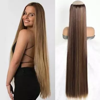 40-дюймовые наращивания волос на заколках для наращивания волос, синтетические 5 зажимов, цельные наращивания волос для женщин 50CM