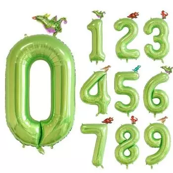 40-дюймовые воздушные шары с цифрами 0-9 в виде динозавров, пасхальные джунгли, вечерние украшения на день рождения D