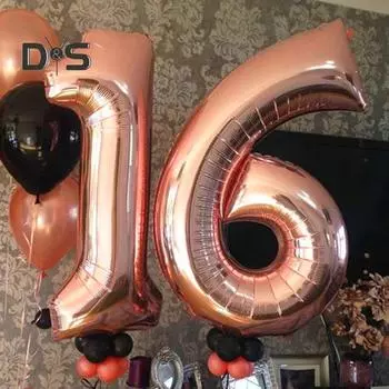 40-дюймовые воздушные шары с цифрами, легко надуваются, широко используются большие воздушные шары из фольги, большие воздушные шары с цифрами, украшение для вечеринки C