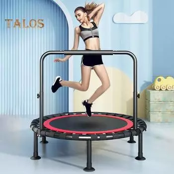 40-дюймовый фитнес-батут с нескользящей ручкой, 450 фунтов, складной мини-батут для детей и взрослых, тихий, для тренировок в помещении, домашний тренажер A красный