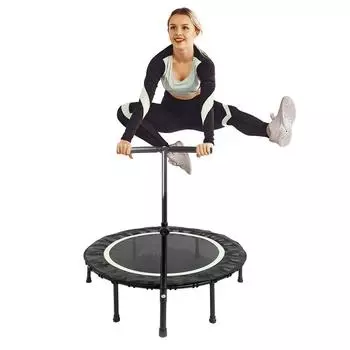 40-дюймовый мини-батут для фитнеса в помещении, отбойник для тренировок для детей и взрослых с регулируемой ручкой, максимальная нагрузка 330 фунтов 40inch зелёный