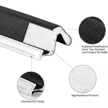 40-футовый уплотнитель двери Ветрозащитный Бесшумный с пазовыми дверями Большой зазор Легко устанавливается Вырезной уплотнитель двери чёрный