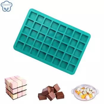 40-гнездная квадратная силиконовая форма для карамельных конфет, форма для шоколадных трюфелей, лоток для кубиков льда виски, решетка, форма для твердых пралине и желе 1PCS