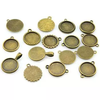 40 грамм смешанный кабошон, основа для ювелирных изделий, аксессуары, античная бронза, цвет цинкового сплава, 16 мм