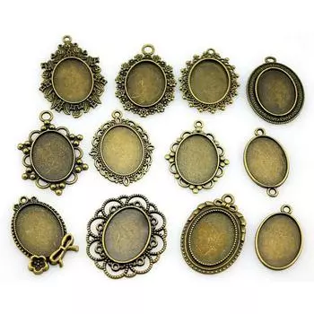 40 грамм смешанный кабошон, основа, ювелирные компоненты, аксессуары, античная бронза, цвет цинкового сплава, 18X25 мм
