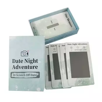 40 идей для свиданий. Приключенческие карточные игры для пар. Вечер свиданий. Уникальные скретч-карты для вечерних свиданий.