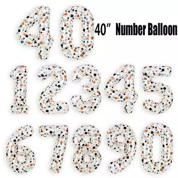 40 Inch Large Number 0-9 Spotted Balloons for Birthdays Valentine s Day, Anniversaries Parties Decorative Aluminum Foil Balloons