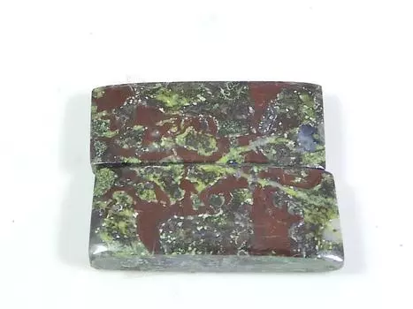 40 карат. НАТУРАЛЬНАЯ ДРАКОНЬОВАЯ ЯШМА ПАРА ПРЯМОУГОЛЬНЫХ КАБОШОНОВ, ДРАГОЦЕННЫЕ КАМНИ 11X27X5 ММ SK-418