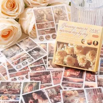 40 листов/лот, милая наклейка с пейзажем для девочек, цветочный океан, закат, природный пейзаж, канцелярские наклейки, DIY Декор, наклейка для скрапбукинга