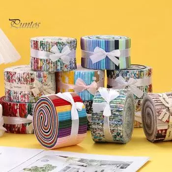 40 листов ткани для квилтинга пэчворк предварительно нарезанные полоски хлопчатобумажной ткани цветочные узоры рулоны ткани для поделок своими руками швейные принадлежности C