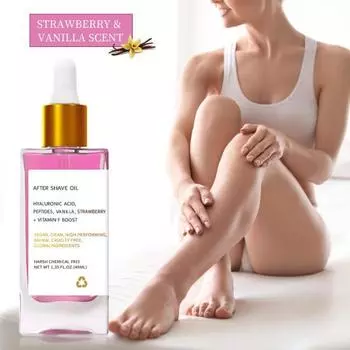 40 мл Клубничное масло после бритья Фруктовый экстракт ванили Успокаивающее увлажняющее средство для женщин После бритья Вросшие волосы
