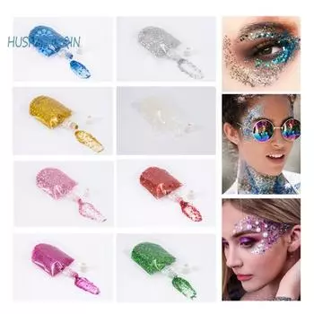 40 мл/пакет, многофункциональные блестки для глаз, волосы, лицо, губы, боди-арт, сверкающие блестки, блестящие жидкие тени для век, сценическое представление, вечерние принадлежности для макияжа зелёный