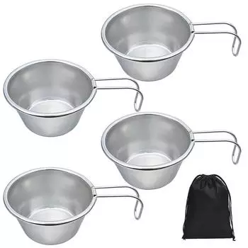 40 мл походная миска с ручкой из нержавеющей стали, кофейная чашка Sierra, посуда для пикника, для кемпинга, пешего туризма, альпинизма 1 Pcs