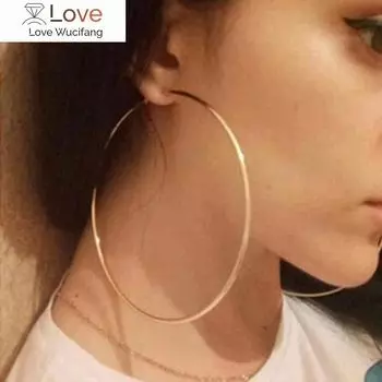40 мм 60 мм 70 мм 80 мм преувеличивают большие гладкие круглые серьги-кольца Brincos простые вечерние круглые серьги-кольца для женщин ювелирные изделия 40mm
