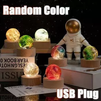 40 мм цветные стеклянные шарики и семь звезд в форме креативного подарка на день рождения, декоративный хрустальный шар, ночник, настольный декор