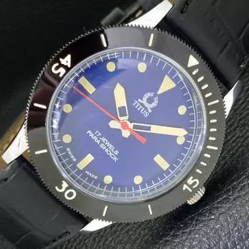 40 ММ ВОССТАНОВЛЕННЫЕ МУЖСКИЕ ЧАСЫ TITUS SWISS С ПОВОРОТНЫМ БЕЗЕЛЕМ И СИНИМ ЦИФЕРБЛАТОМ 430562-2 R103-a430562