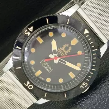 40 ММ ВОССТАНОВЛЕННЫЕ ШВЕЙЦАРСКИЕ МУЖСКИЕ ЧАСЫ TITUS С ПОВОРОТНЫМ БЕЗЕЛЕМ И ЧЕРНЫМ ЦИФЕРБЛАТОМ a430813-2 R104-a430813