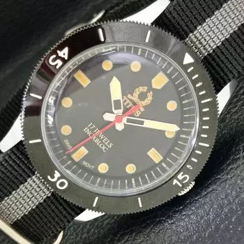 40 ММ ВОССТАНОВЛЕННЫЕ ШВЕЙЦАРСКИЕ МУЖСКИЕ ЧАСЫ TITUS С ПОВОРОТНЫМ БЕЗЕЛЕМ И ЧЕРНЫМ ЦИФЕРБЛАТОМ a430742-2 R104-a430742