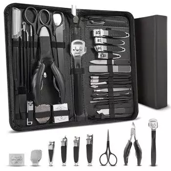 40 наборов кусачек для ногтей из нержавеющей стали, профессиональные косметические кусачки для ногтей, подходят для мужчин и женщин чёрный