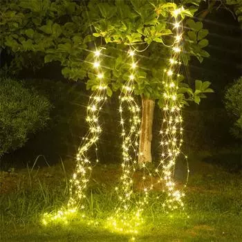 40 нитей 800 светодиодов Рождественская гирлянда в виде водопада с лозой Уличная гирлянда для лейки Водонепроницаемая вставная гирлянда Firefly Bunch Lights 5Branch 2M 100LEDS теплый белый