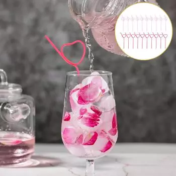 40 Pcs Straw Cocktail Decorations for Drinks Straws Party Accessories Girl Wave The Pet Curved Child