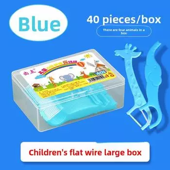40 Pieces Children s Flat High-tension Disposable Dental Floss Sticks box of 40 pieces