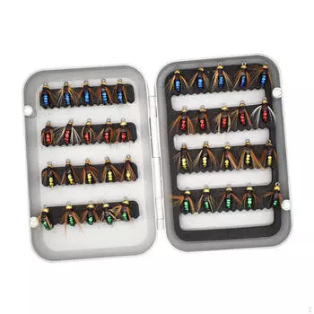 40 штук нахлыстовых приманок с крючками для ловли окуня и форели