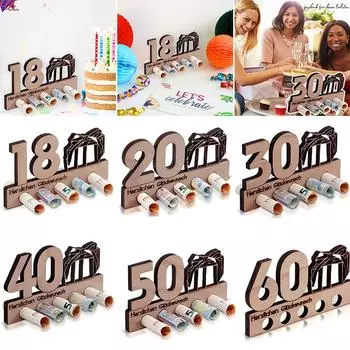 40 подарков на день рождения 18 уникальных денежных подарков 30 друзей памятный подарок на день рождения 3D деревянные зажимы для денег украшения декор для вечеринки 1 шт 70Y