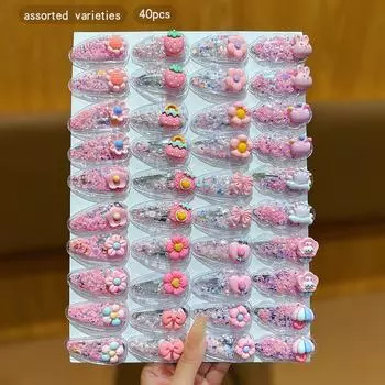 40 розовых заколок для волос в милом стиле с клипсами-невидимками, подходящих для повседневных причесок