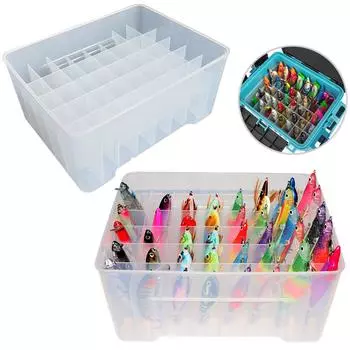 40 сеток Пластиковый ящик для рыболовных снастей Ящик для рыболовных снастей Видимый ящик для рыболовных снастей #F