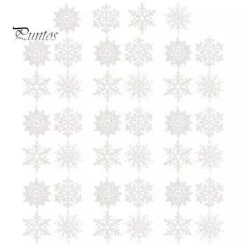 40 шт. 10 см Рождественская снежинка многоразовая нетканая ткань праздничное украшение DIY Рождественская елка висит белая снежинка набор украшений белый