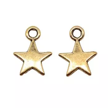 40 шт., 11x8 мм, маленькие подвески со звездами, подарки антикварного золотого цвета для мужчин, бренд: WYISYWG