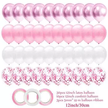 40 шт. 12 дюймов розовые смешанные латексные шары для девочек на день рождения, женские украшения для свадебной вечеринки, детский душ, раскрытие пола, свадебный душ 12 inch